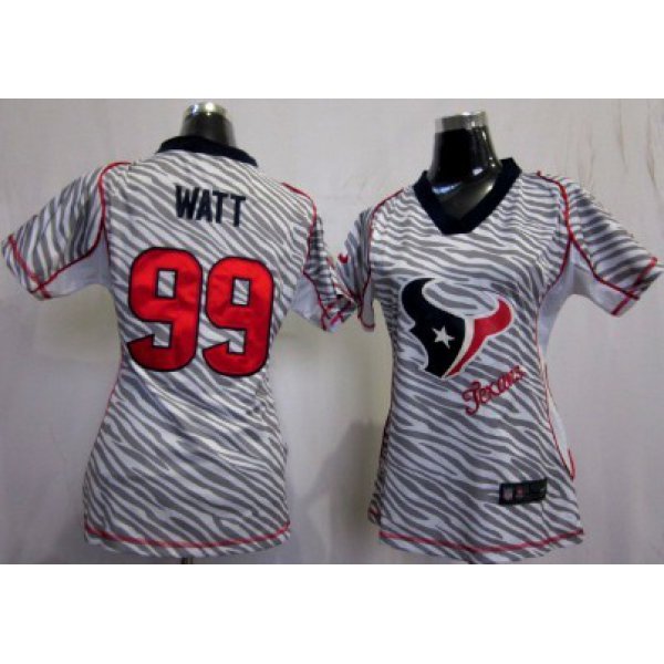 Nike Houston Texans #99 J.J. Watt 2012 Womens Zebra Fashion Jersey