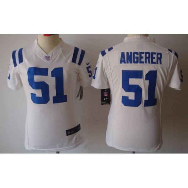 Nike Indianapolis Colts #51 Pat Angerer White Limited Womens Jersey