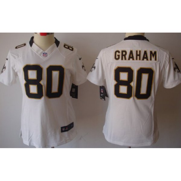 Nike New Orleans Saints #80 Jimmy Graham White Limited Womens Jersey