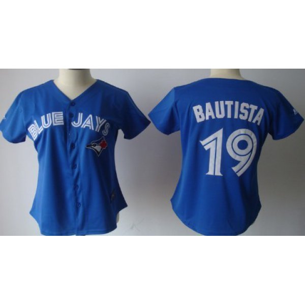 Toronto Blue Jays #19 Jose Bautista Blue Womens Jersey