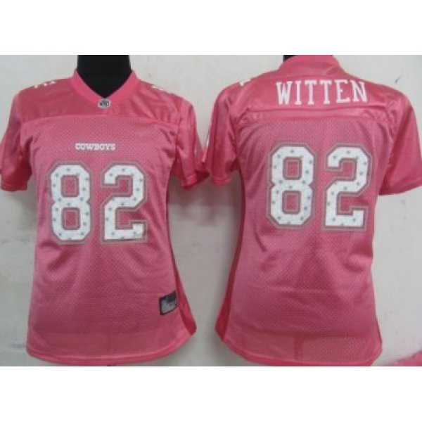 Dallas Cowboys #82 Jason Witten Pink Star Struck Fashion Womens Jersey