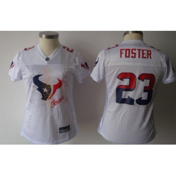 Houston Texans #23 Arian Foster White Fem Fan Womens Jersey