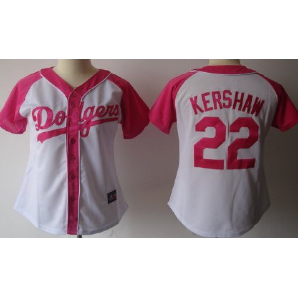 Los Angeles Dodgers #22 Clayton Kershaw 2012 Fashion Womens by Majestic Athletic Jersey