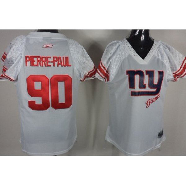 New York Giants #90 Jason Pierre-Paul White 2011 Womens Field Flirt Fashion Jersey