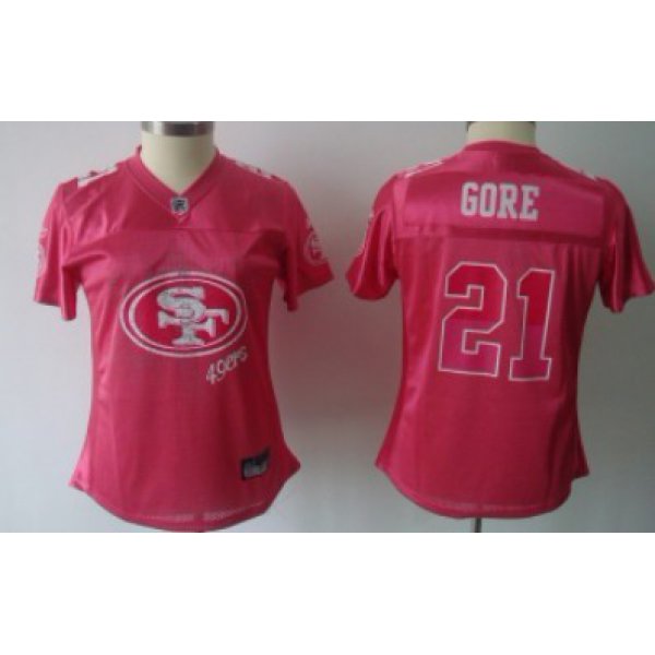 San Francisco 49ers #21 Frank Gore Pink Fem Fan Womens Jersey