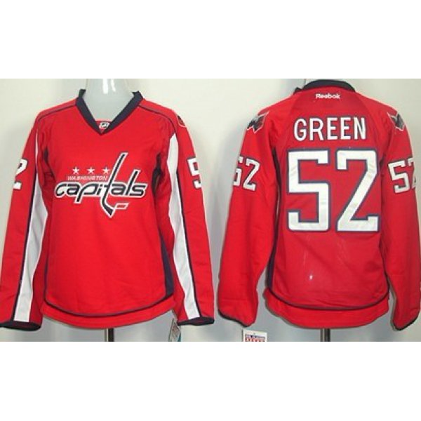 Washington Capitals #52 Mike Green Red Womens Jersey