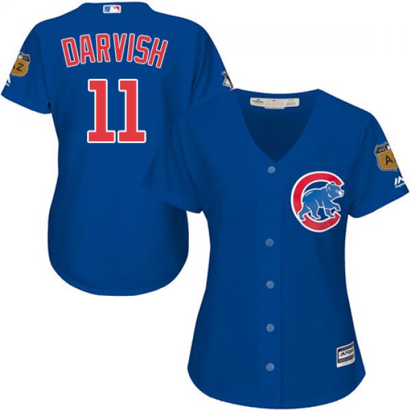 Cubs #11 Yu Darvish Blue Alternate Women's Stitched Baseball Jersey