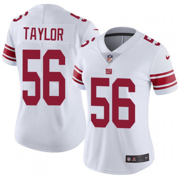 Women's Nike Giants #56 Lawrence Taylor White Stitched NFL Vapor Untouchable Limited Jersey