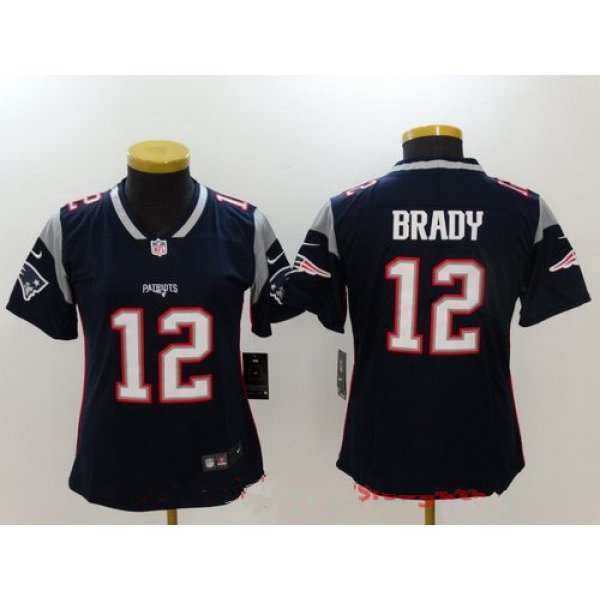 Women's New England Patriots #12 Tom Brady Navy Blue 2017 Vapor Untouchable Stitched NFL Nike Limited Jersey