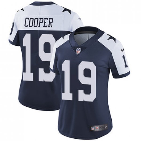 Dallas Cowboys#19 Limited Amari Cooper Navy Blue Throwback Nike NFL Alternate Vapor Untouchable Women's Jersey