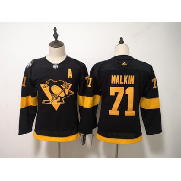 Penguins 71 Evgeni Malkin Black Women 2019 NHL Stadium Series Adidas Jersey