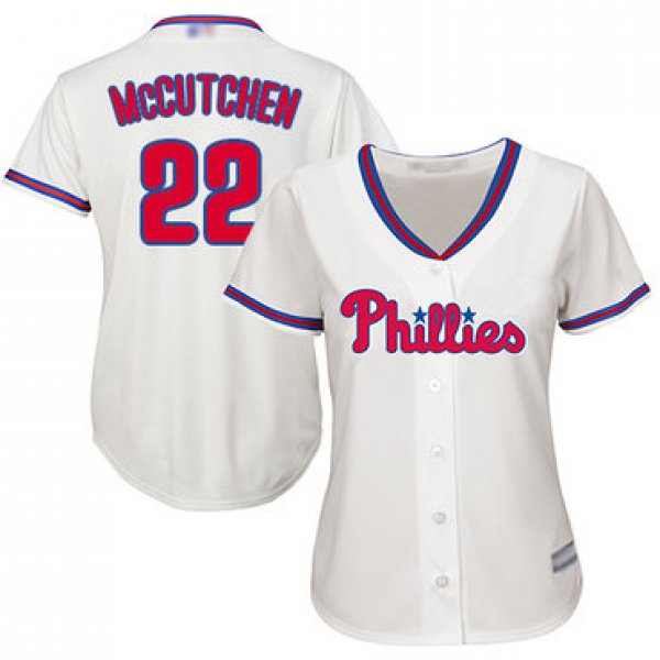 Philadelphia Phillies #22 Andrew McCutchen Cream Alternate Women's Stitched Baseball Jersey