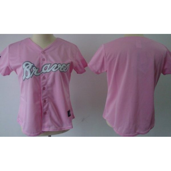 Atlanta Braves Blank Pink Womens Jersey