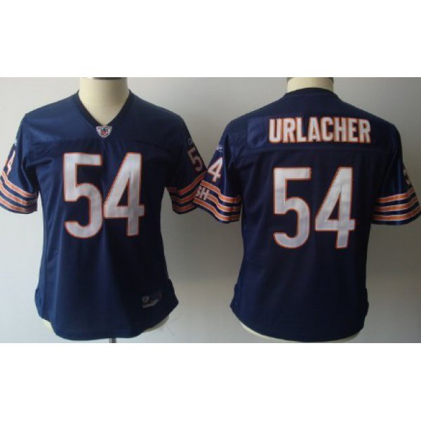 Chicago Bears #54 Brian Urlacher Blue Womens Jersey