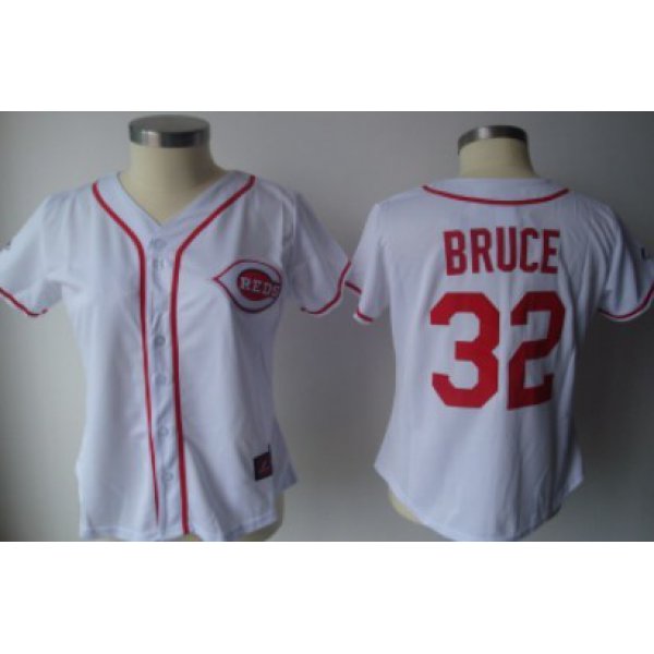 Cincinnati Reds #32 Bruce White With Red Womens Jersey