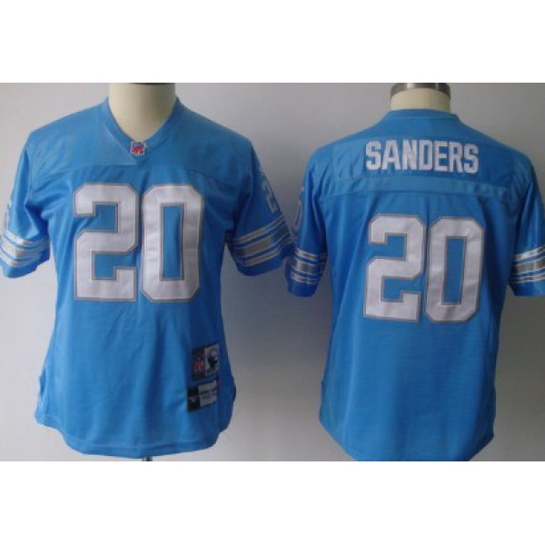 Detroit Lions #20 Barry Sanders Light Blue Womens Jersey