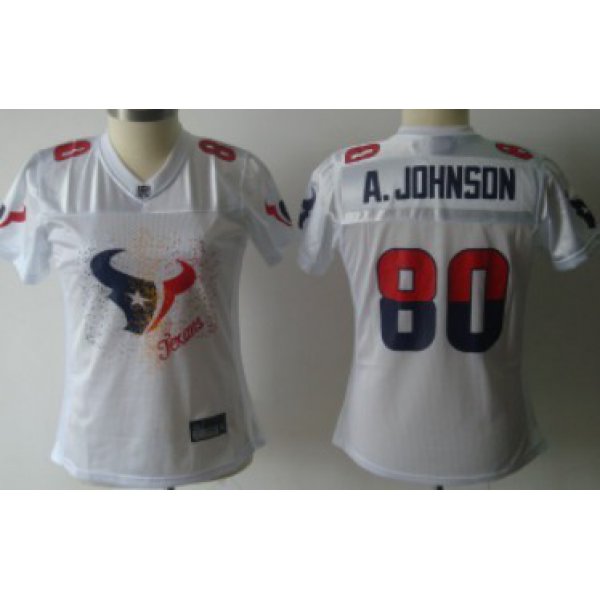 Houston Texans #80 Andre Johnson White Fem Fan Womens Jersey
