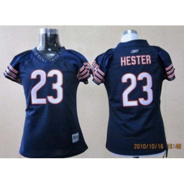 Chicago Bears #23 Hester Womens Blue Field Flirt Fashion Jersey