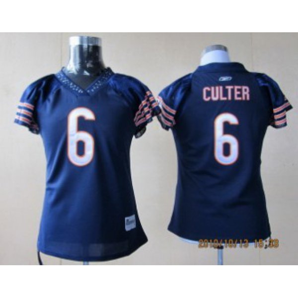 Chicago Bears #6 Cutler Womens Blue Field Flirt Fashion Jersey