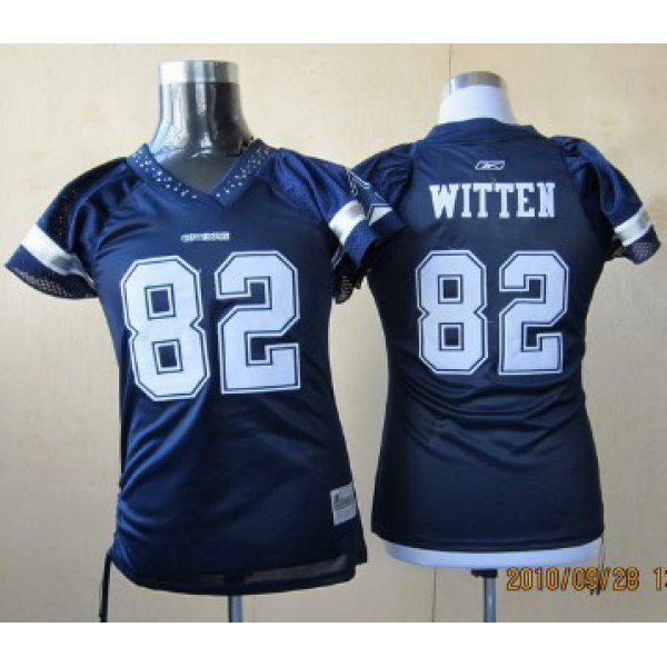 Dallas Cowboys #82 Witten Blue Womens Field Flirt Fashion Jersey