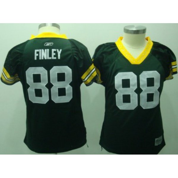 Green Bay Packers #88 Finley Green Womens Field Flirt Fashion Jersey