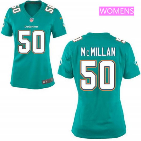 Women's 2017 NFL Draft Miami Dolphins #50 Raekwon McMillan Green Team Color Stitched NFL Nike Game Jersey