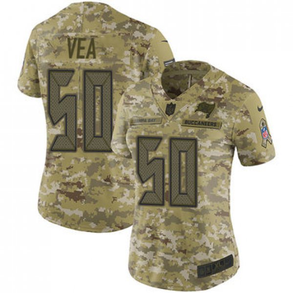 Nike Buccaneers #50 Vita Vea Camo Women's Stitched NFL Limited 2018 Salute to Service Jersey