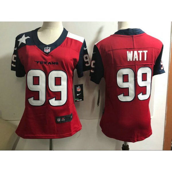 Women's Nike Houston Texans #99 J.J. Watt Red Stitched NFL 2018 Vapor Untouchable Limited Jersey