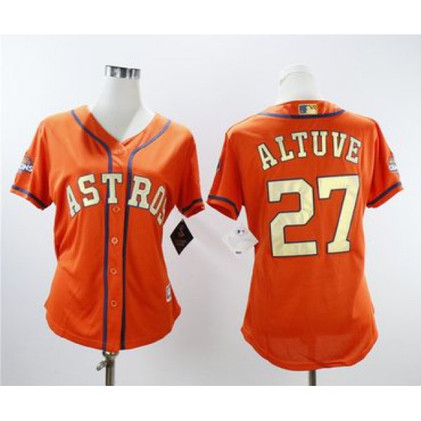 Houston Astros #27 Jose Altuve Orange Women 2018 Gold Program Cool Base Jersey