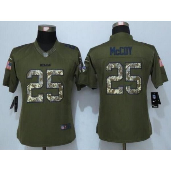 Women's Buffalo Bills #25 LeSean McCoy Green Salute to Service NFL Nike Limited Jersey