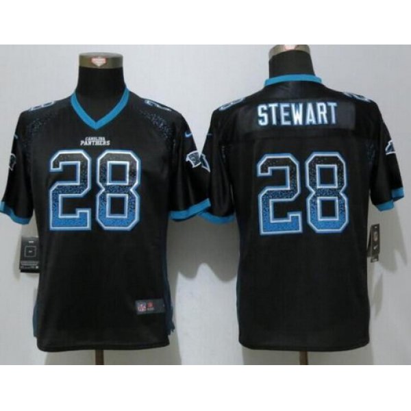 Women's Carolina Panthers #28 Jonathan Stewart Black Drift Fashion NFL Nike Jersey