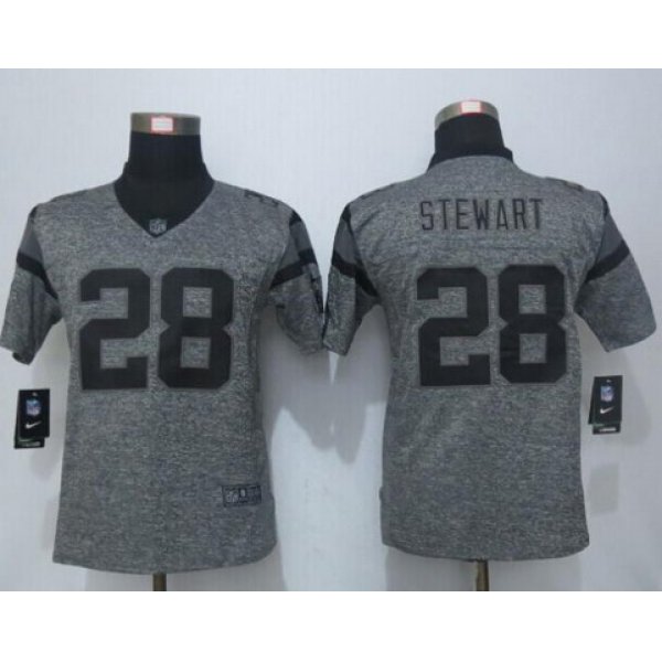 Women's Carolina Panthers #28 Jonathan Stewart Gray Gridiron Nike NFL Limited Jersey