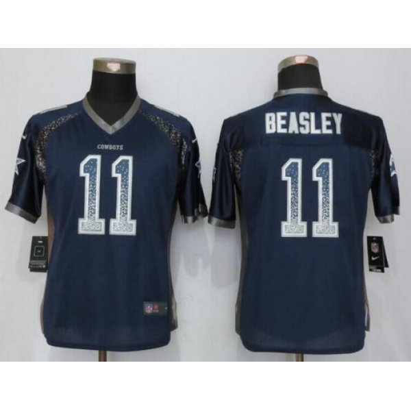 Women's Dallas Cowboys #11 Cole Beasley Navy Blue Drift Fashion NFL Nike Jersey