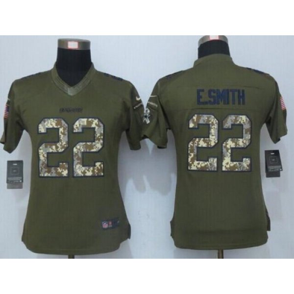 Women's Dallas Cowboys #22 Emmitt Smith Green Salute to Service NFL Nike Limited Jersey