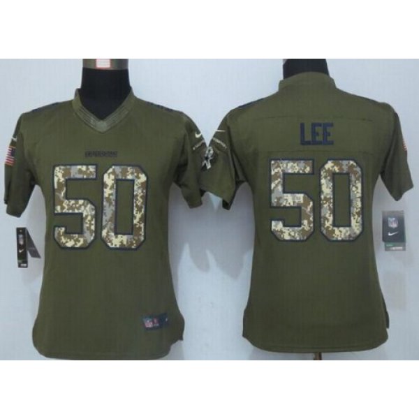 Women's Dallas Cowboys #50 Sean Lee Green Salute to Service NFL Nike Limited Jersey