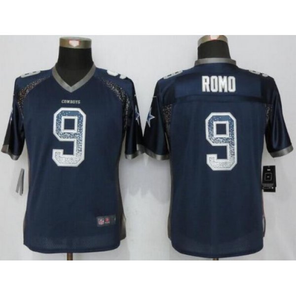 Women's Dallas Cowboys #9 Tony Romo Navy Blue Drift Fashion NFL Nike Jersey