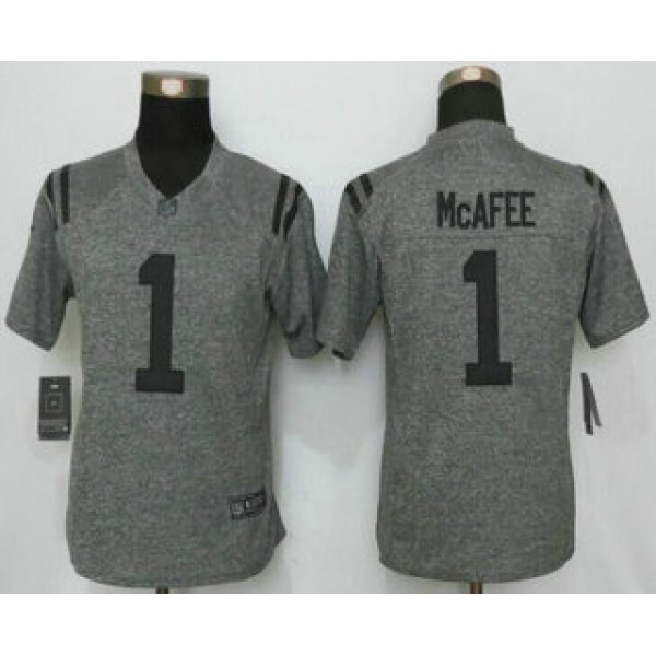 Women's Indianapolis Colts #1 Pat McAfee Nike Gray Gridiron NFL Gray Limited Jersey