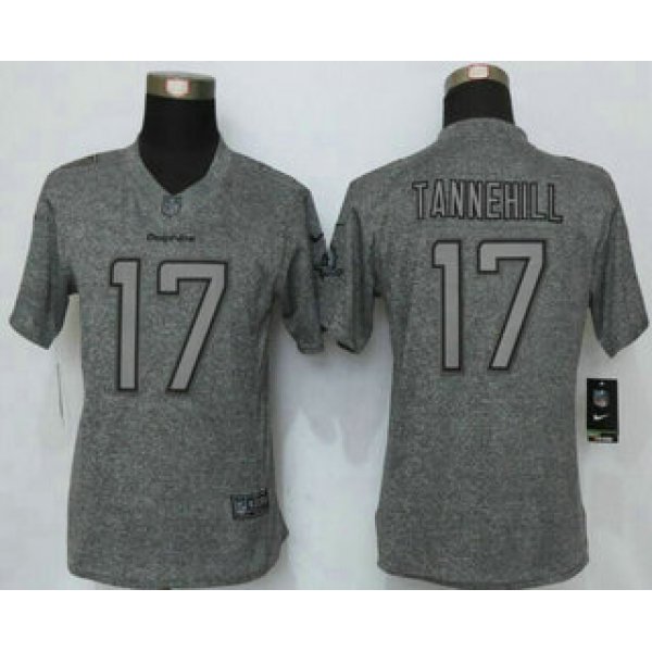 Women's Miami Dolphins #17 Ryan Tannehill Nike Gray Gridiron NFL Gray Limited Jersey