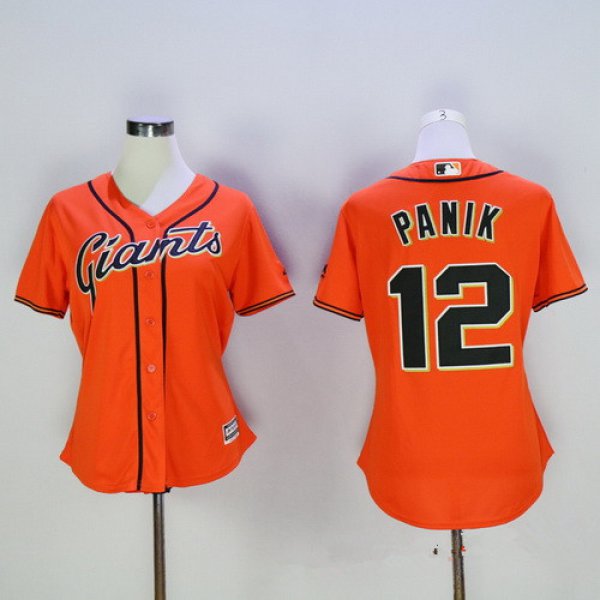Women's San Francisco Giants #12 Joe Panik Orange MLB Cool Base Stitched Baseball Jersey