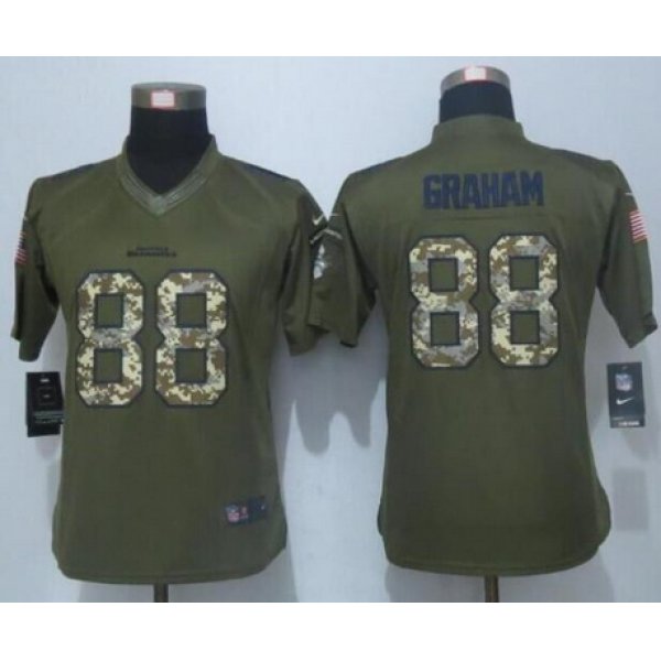 Women's Seattle Seahawks #88 Jimmy Graham Green Salute to Service NFL Nike Limited Jersey