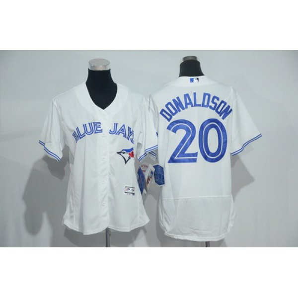 Women's Toronto Blue Jays #20 Josh Donaldson White Home 2016 Flexbase Stitched Baseball Jersey