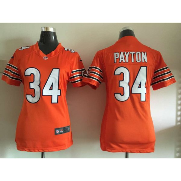 Women's Chicago Bears #34 Walter Payton Nike Orange Game Jersey