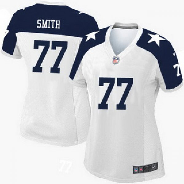 Women's Dallas Cowboys #77 Tyron Smith NFL Alternate White Game Jersey