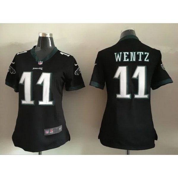 Women's Philadelphia Eagles #11 Carson Wentz Black Alternate NFL Nike Game Jersey