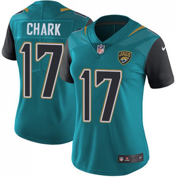 Nike Jaguars #17 DJ Chark Teal Green Team Color Women's Stitched NFL Vapor Untouchable Limited Jersey