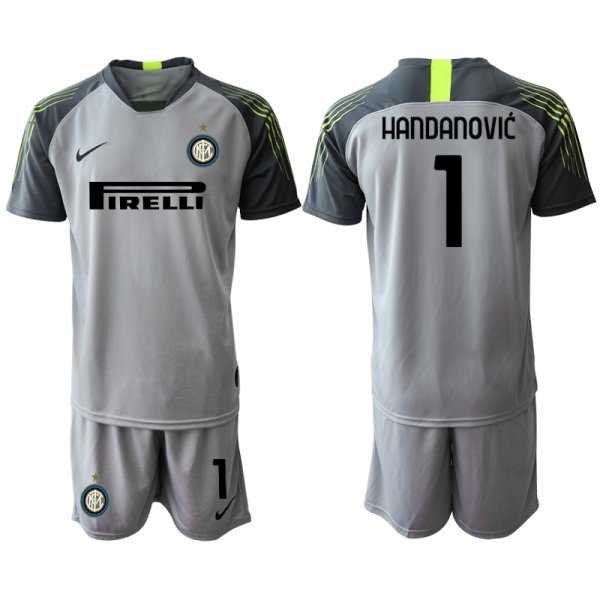 2020-21 Inter Milan 1 HANDANOVIC Gray Goalkeeper Soccer Jerseys