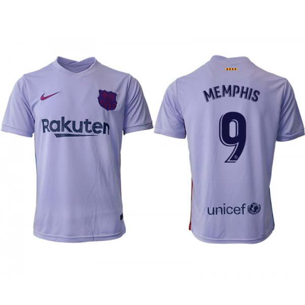 Men 2021-2022 Club Barcelona away aaa version purple 9 Soccer Jersey