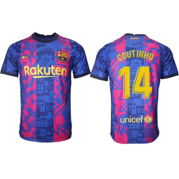 Men 2021-2022 Club Barcelona blue training suit aaa version 14 Soccer Jerseys