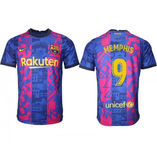 Men 2021-2022 Club Barcelona blue training suit aaa version 9 Soccer Jersey