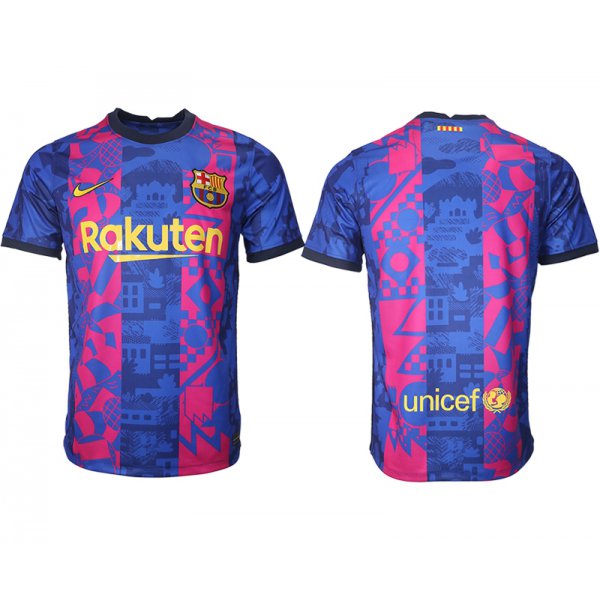 Men 2021-2022 Club Barcelona blue training suit aaa version blank Soccer Jersey